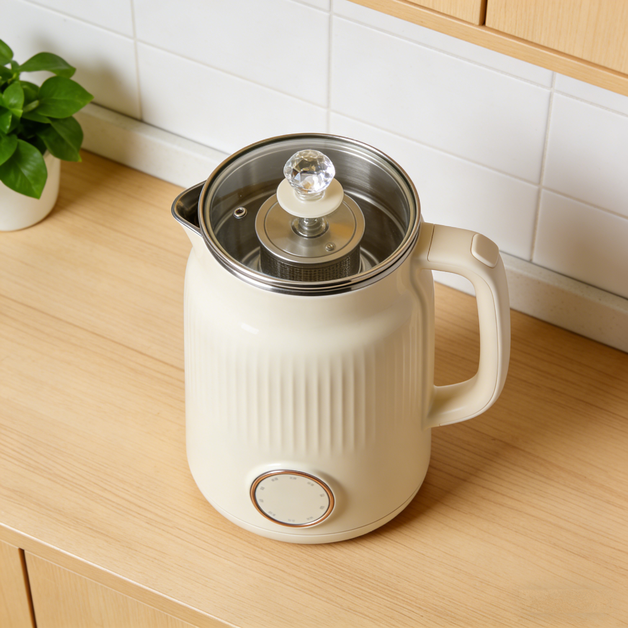 Elegant Frosted Glass Health Pot – 24H Keep Warm, Anti-Dry Burning, Multi-Functional for Nourishing Soup, Herbal Tea & Daily Healthy Living.🌻