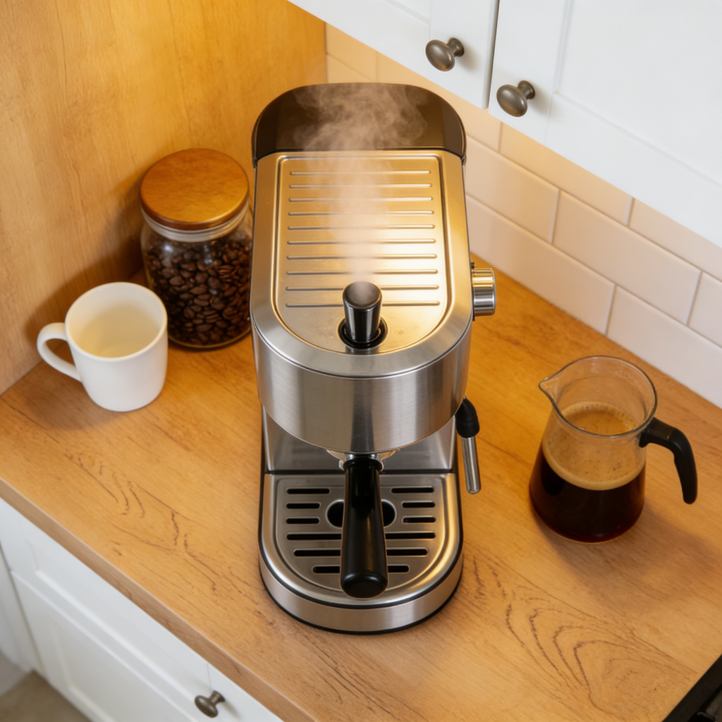 Smart Household Coffee Maker with One-Touch Extraction, Adjustable Strength, Removable Brewing Head, Easy to Clean, Quiet & Energy-Saving, Freshly Ground & Brewed, Suitable for Home & Office, Beginner-Friendly.☕
